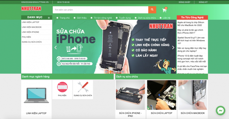 hình ảnh giao diện website Nhựt Trân