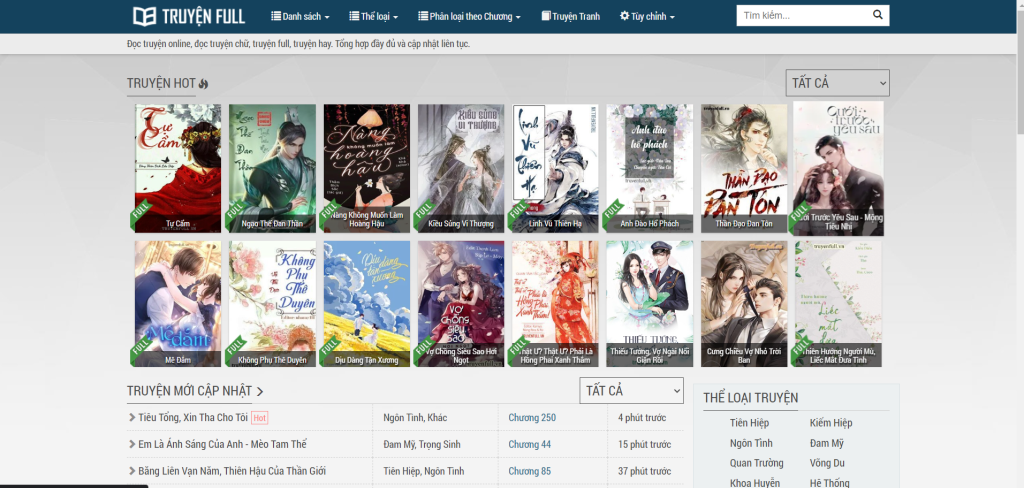 hình ảnh trang web Truyenfull.vn