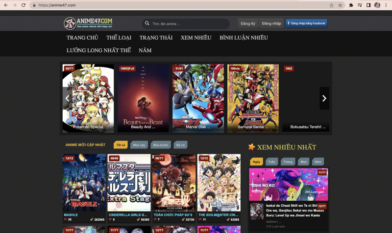 Trang web Anime47.com